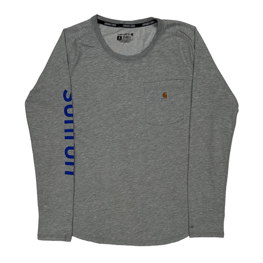 Carhartt Force Carhartt Long Sleeve T-Shirt - Medium Grey Cotton