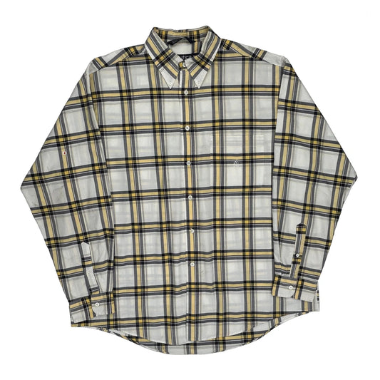 Nautica Checked Shirt - XL Yellow Cotton