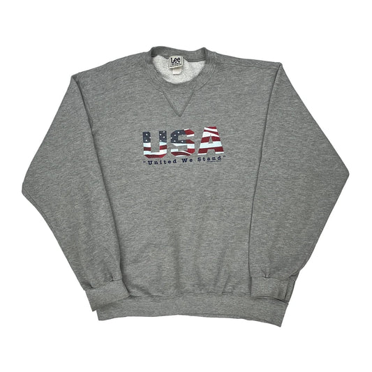 USA Lee Sport Sweatshirt - XL Grey Cotton