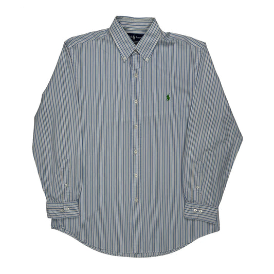 Ralph Lauren Striped Shirt - Large Blue Cotton