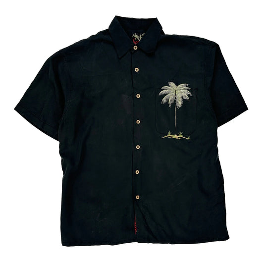 Unbranded Hawaiian Shirt - Medium Black Modal Blend