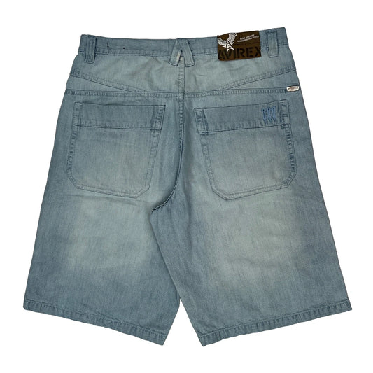 Avirex Baggy Denim Shorts - 34W 12L Light Wash Denim