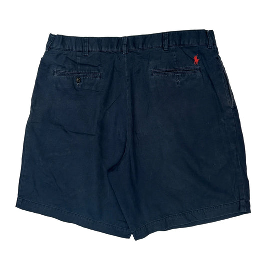 Vintage Polo By Ralph Lauren Pleated Chino Shorts - 36W 9L Navy Cotton