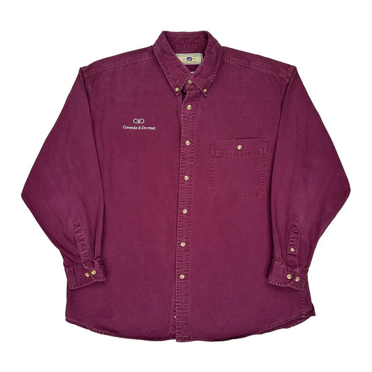 Lee Denim Shirt - XL Burgundy Cotton