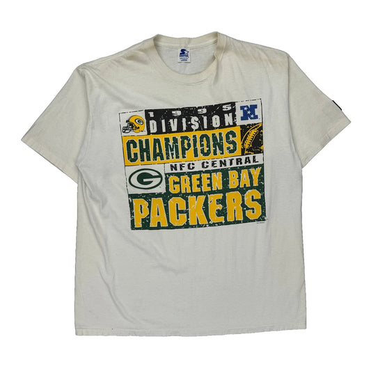 Green Bay Packers Starter Single Stitch T-Shirt - Large Green Cotton