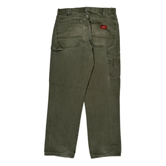 Dickies Carpenter Trousers - 31W 30L Green Cotton