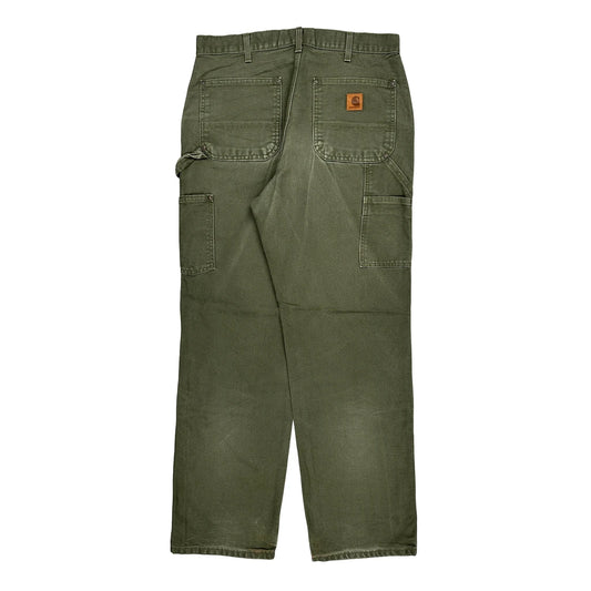 Carhartt Double Knee Carpenter Trousers - 32W 32L Green Cotton