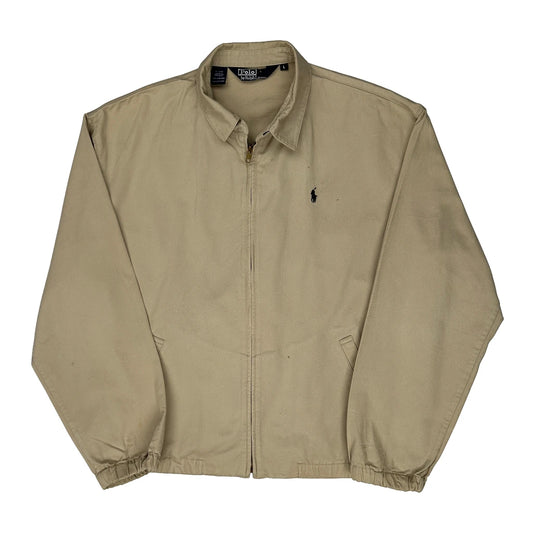 Vintage Polo By Ralph Lauren Harrington Jacket - Large Beige Cotton