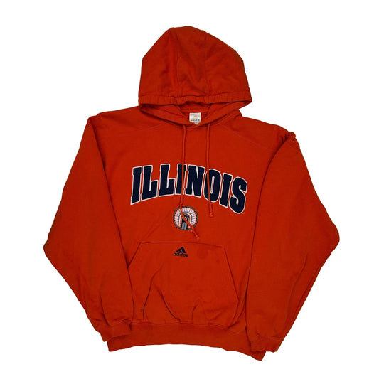 Illinois Adidas College Hoodie - XL Orange Cotton