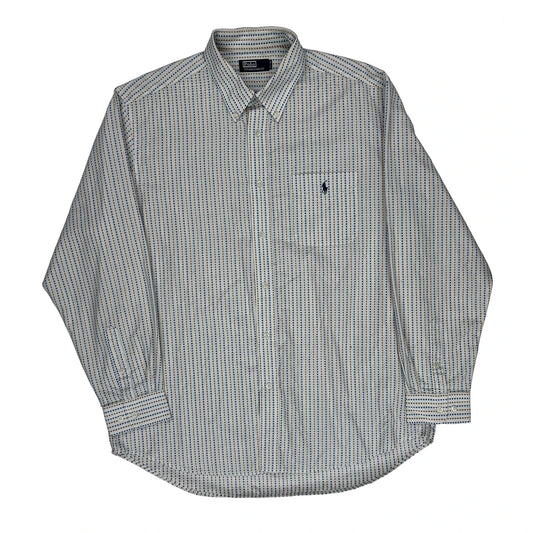 Polo By Ralph Lauren Striped Shirt - XL White Cotton