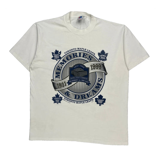 Toronto Maple Leafs Russel Athletic Graphic T-Shirt - Large White Cotton