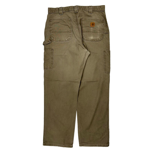 Carhartt B151 Lbr Carpenter Trousers - 33W 32L Brown Cotton