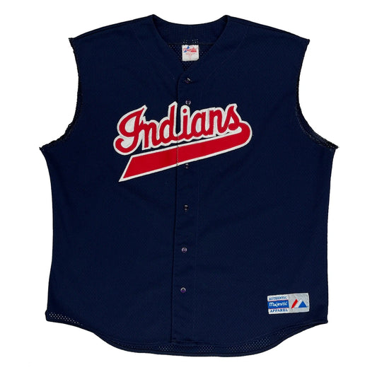 Indians Majestic Jersey - XL Navy Polyester