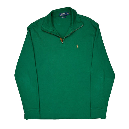 Polo By Ralph Lauren 1/4 Zip - Medium Green Cotton