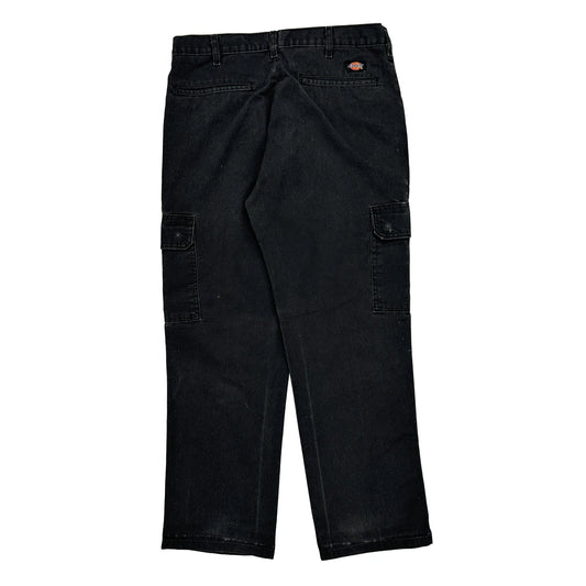 Dickies Cargo Trousers - 32W 30L Black Cotton