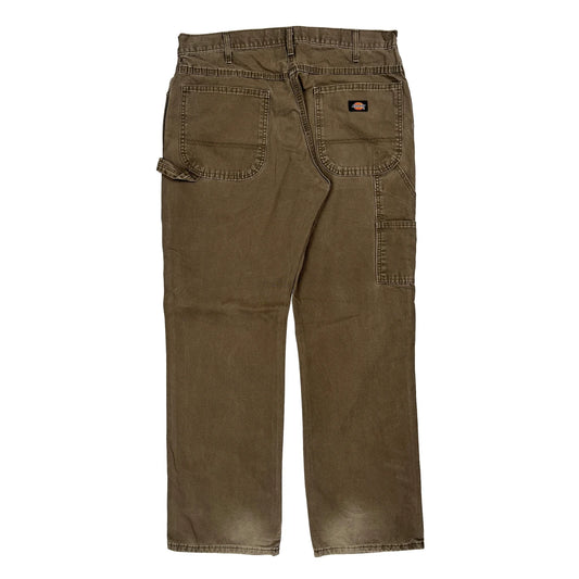 Dickies Carpenter Trousers - 33W 32L Brown Cotton