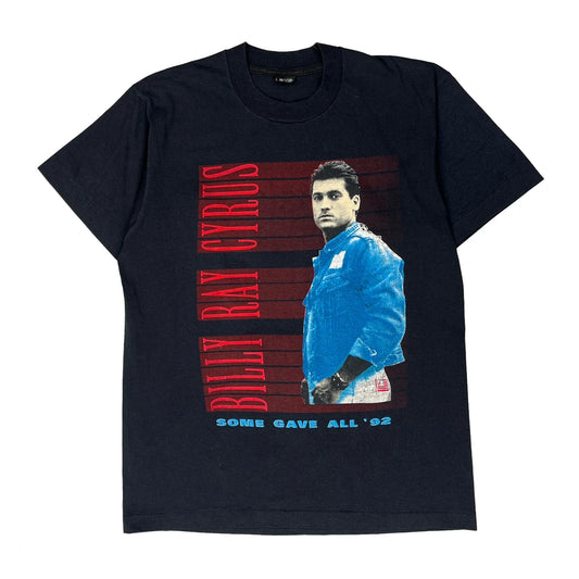 Billy Ray Cyrus 1992 Fruit Of The Loom Single Stitch T-Shirt - Large Black Cotton Blend