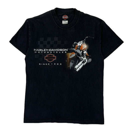 Motorcycles Harley Davidson Graphic T-Shirt - Medium Black Cotton