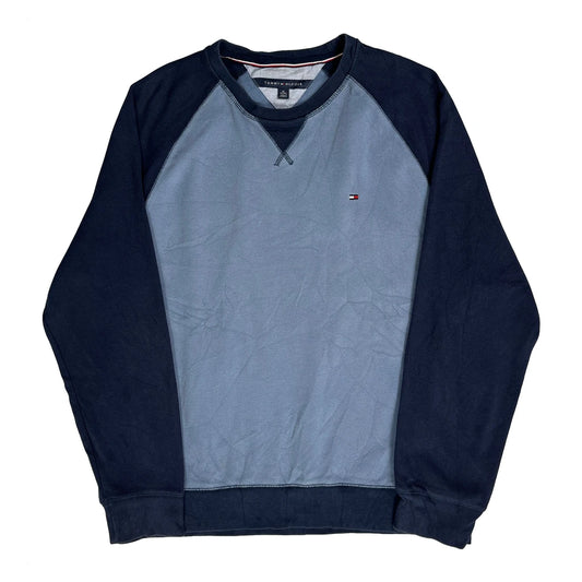 Tommy Hilfiger Raglan Two Tone Sweatshirt - XL Blue Cotton