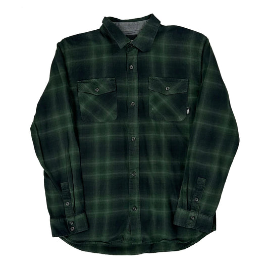 Vans Checked Flannel Shirt - XL Green Cotton