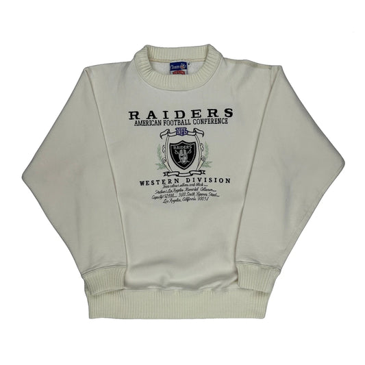 Vintage Raiders Nutmeg Football Sweatshirt - XL White Cotton