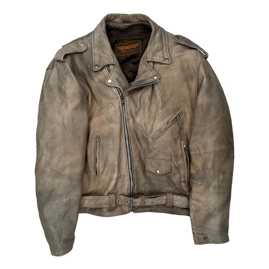 Unik Motorcycle Leather Jacket - XL Brown Leather