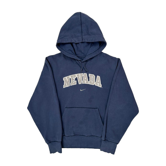Nike College Hoodie - Small Blue Cotton