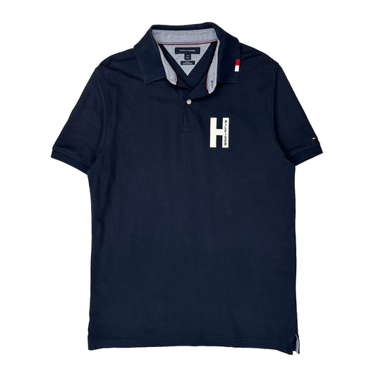 Tommy Hilfiger Slim Fit Polo Shirt - Large Navy Cotton