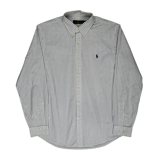 Ralph Lauren Checked Shirt - Large White Cotton