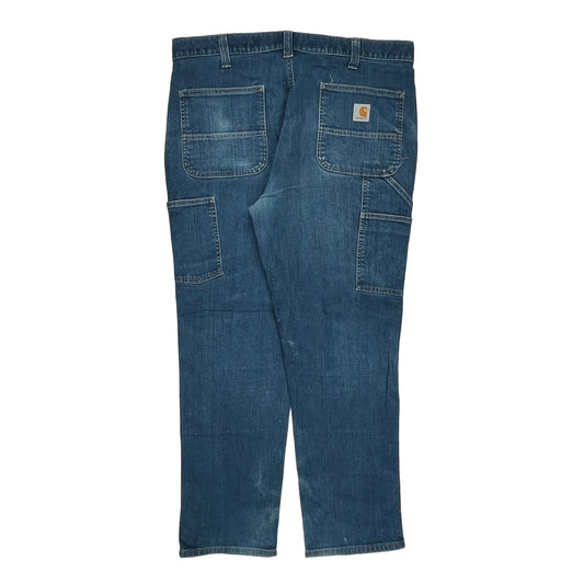 Carhartt Double Knee Carpenter Jeans - 38W 30L Blue Cotton Blend