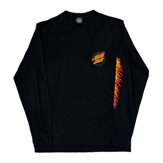 Vintage Santa Cruz Graphic Long Sleeve T-Shirt - Small Black Cotton
