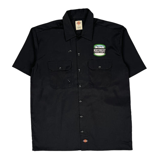 Dickies Short Sleeve Shirt - Large Black Polyester Blend