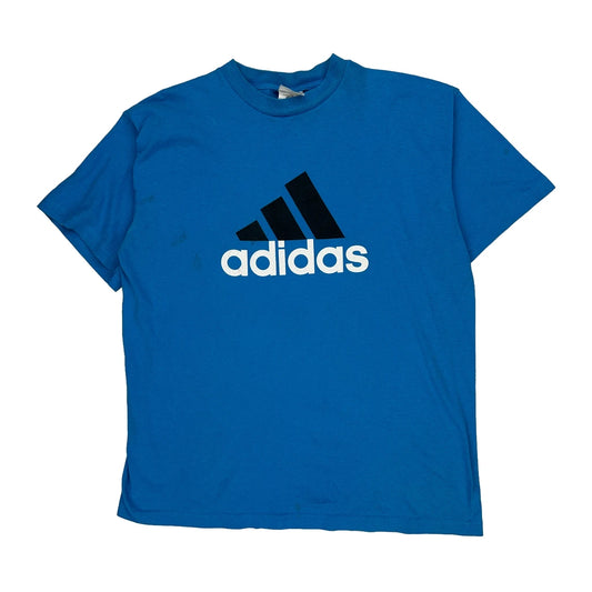 Adidas T-Shirt - Large Blue Cotton