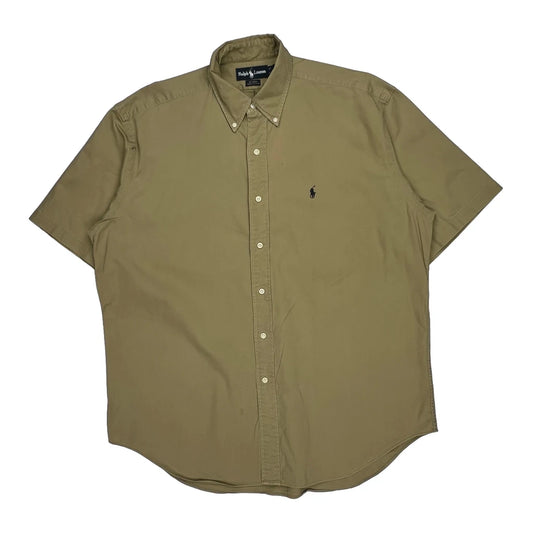 Blaire Ralph Lauren Short Sleeve Shirt - Large Khaki Cotton
