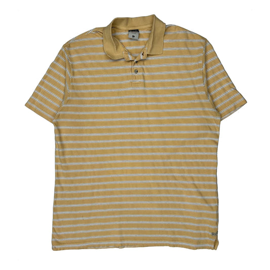 Columbia Striped Polo Shirt - Large Yellow Cotton