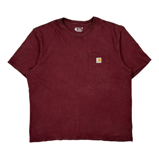Carhartt T-Shirt - XL Burgundy Cotton
