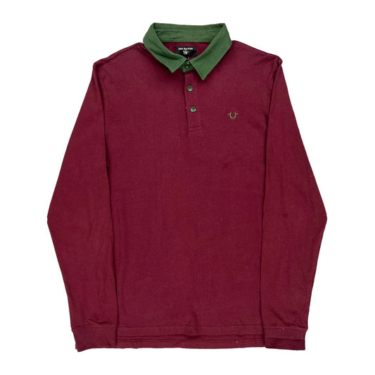 Vintage True Religion Polo Shirt - XL Burgundy Cotton