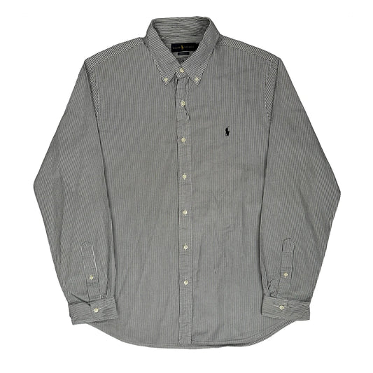 Classic Fit Ralph Lauren Striped Shirt - XL Black & White Cotton