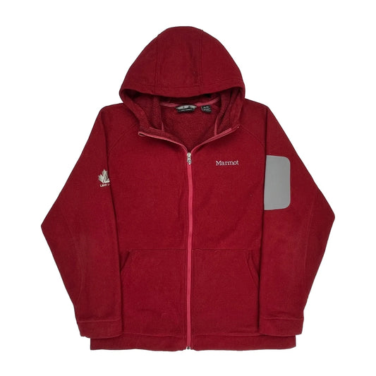 Vintage Marmot Fleece Jacket - XL Red Polyester