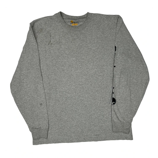 Carhartt Long Sleeve T-Shirt - Medium Grey Cotton Blend