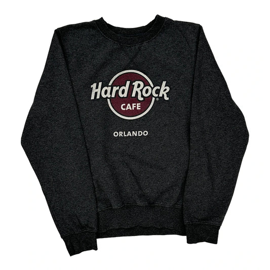 Hard Rock Cafe Graphic Sweatshirt - Small Black Cotton Blend