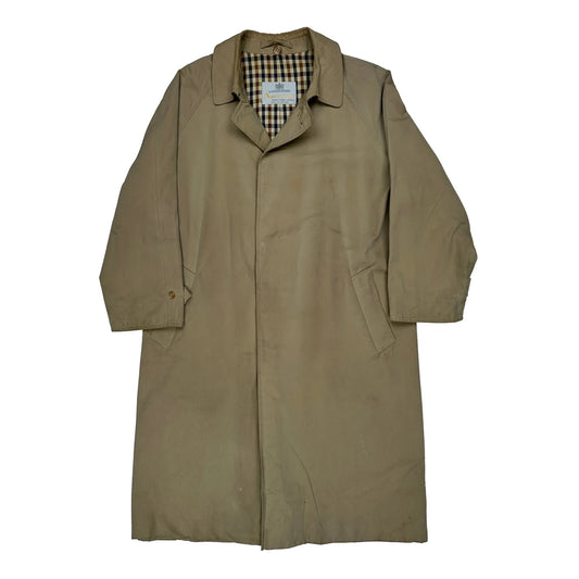 Vintage Aquascutum Checked Trench Coat - XL Beige Cotton