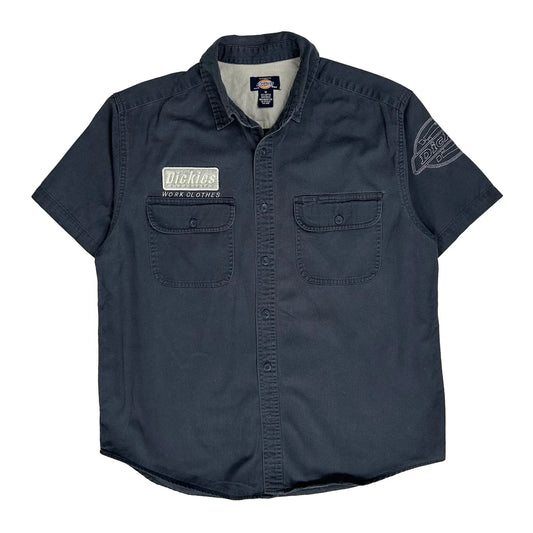 Dickies Short Sleeve Shirt - Medium Blue Cotton