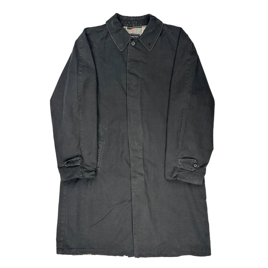 Burberry Overcoat - Large Black Cotton