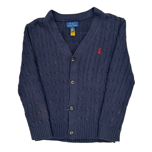 Age 7 Polo By Ralph Lauren Cardigan - Small Navy Cotton