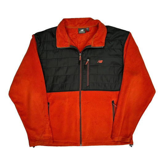 New Balance Fleece Jacket - Large Orange Polyester