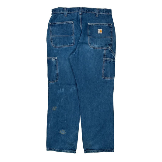 Carhartt Carpenter Trousers - 33W 30L Blue Cotton