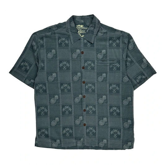 Jamaica Jaxx Checked Hawaiian Shirt - Large Green Cotton