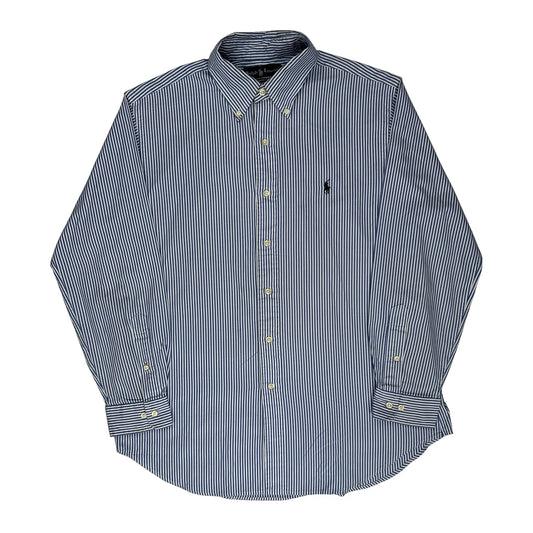 Classic Fit Ralph Lauren Striped Shirt - Medium Blue Cotton