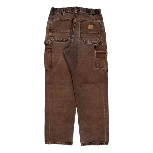 Carhartt Double Knee Dungarees - 30W 30L Brown Cotton